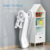 HOMCOM Folding Kids Slide Freestanding Slider for Toddler Climber Indoor Outdoor Playset Exercise Toy Activity Center for 1-3 Years, Cartoon Astronaut Shaped Grey(m-4)