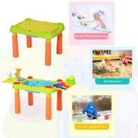 HOMCOM children's sand toys, sandpit table with 16 pcs. Accessories, game table, beach toys, from 3 years, PP, 99.5 x 49 x 48 cm(m-5)