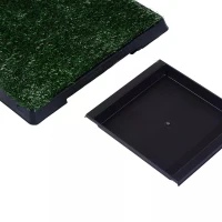 PawHut Indoor Pet Dog Toilet Mat Potty Tray Training Grass Restroom with Tray and Loo Pad(m-8)