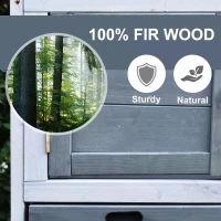 PawHut 2 Level Wooden Rabbit Bunny Guinea Pig Hutch w/ Outdoor Run Water Resistant Roof Pull out Tray Ramp 150 x 52.5 x 68 cm(m-7)