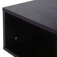 HOMCOM Modern Square 2 Tier S Shape Wood Coffee Table Storage Shelf Living Room Side Rack-Black(m-6)