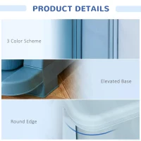 HOMCOM Kids Storage Units with 3 Drawers 3 Tier Chest Vertical Dresser Tower Toy Organizer for Nursery Playroom Kindergarten Blue(m-7)