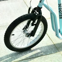 HOMCOM Youth Scooter Front and Rear Caliper Dual Brakes 16-Inch Inflatable Front Wheel Ride On Toy For Age 5+ Blue(m-10)