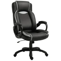 Vinsetto Ergonomic Executive Office Chair PU Leather Black and White(m-1)