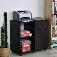 HOMCOM Printer Stand with Open Storage Shelves, for Home Office Use, Include Drawer(m-2)