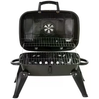 Outsunny  Portable Charcoal  Barbecue BBQ Grill Compact Fodling Camping Picnic Garden Party Festival Cooker Table Top with Chrome Grid(m-9)