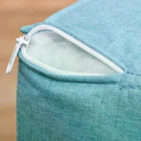 HOMCOM Convertible Floor Sofa Bed Recliner Fabric Upholstered Sleeper Lounge Futon with Pillow for Living Room, Blue(m-11)