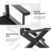 HOMCOM Beech Wooden Frame Directors Chair Foldable Oxford Fabric Seat Easy To Carry&Travel Black(m-6)
