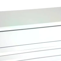 HOMCOM MDF Radiator Cover Wooden Cabinet Shelving Home Office Vertical Slattted Vent White  112L x 19W x 81H(m-9)