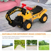 HOMCOM Kids Ride On Excavator Digger w/ Storage Basketball Net Steering NO POWER Wheel Vehicle Truck Toy(m-6)