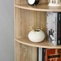 HOMCOM Multi-Layer Modern Corner Bookcase w/ 3 Open Shelf 4 Drawer Floor Standing Home Office Storage Furniture Shelving(m-6)