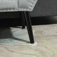 HOMCOM Modern Button Tufted Bench Accent Velvet Upholstered Ottoman for Bedroom, Living Room Entryway, Light Grey(m-6)