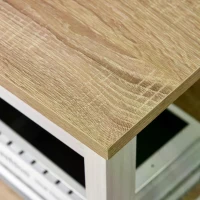HOMCOM Computer Desk with Display Shelves Home Office Table Workstation, Oak and White Wood Grain(m-13)