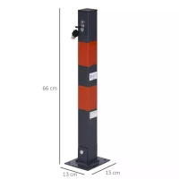 DURHAND Folding Parking Barrier With Reflective Stickers, Car Parking Space Post Lock Manual Parking Blocker Steel(m-3)