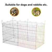 PawHut Pet Playpen Hexagon Dog Puppy Pen Crate Kennel Exercise Fence w/ Door Metal Indoor & Outdoor(m-8)