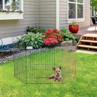 PawHut Pet Playpen Hexagon Dog Puppy Pen Crate Kennel Exercise Fence w/ Door Metal Indoor & Outdoor(m-10)