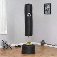 HOMCOM Punching Bag with Stand Heavy Boxing Set w/ Suction Cup Base for Adult Youth, Home Office Gym(m-10)