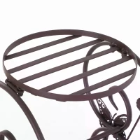 Outsunny 3-tier Metal Flower Pot Stand Display Rack Unit Indoor Outdoor Home Decor Bronze(m-5)