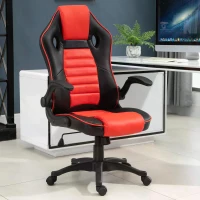 Vinsetto Home Office Video Game Racing Chair Swivel  High Back,  Ergonomic Tilt Design Flip-up Armrest Height Adjustable Free Moving for Working Relaxing(m-14)