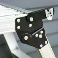 HOMCOM Folding Step Up Hop Up Fold Bench Stool Work Platform 2 Step Ladder Aluminum with Secure Locking 109Lx40Wx50Hcm 150kg(m-7)