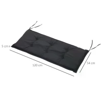 Outsunny 2 PCS Patio Bench Swing Chairs Garden Chairs Double Seat 5cm Thickened Cushion Mat Dark Grey(m-3)