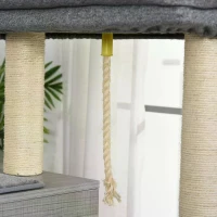 PawHut 5-Levels Plush Cat Tree Tower Activity Center with Sisal Scratching Posts Hammock Perch Condo Soft Cushions, Grey(m-6)