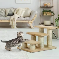 PawHut Pet Stairs 3-step Pet Ladder Cat dog Stairs Climb Ladder Cat Tree(m-10)