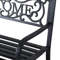 Outsunny 2 Seater Metal Garden Bench Patio Outdoor Park Porch Chair(m-7)