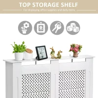 HOMCOM Wooden Radiator Cover Heating Cabinet Modern Home Furniture Grill Style White Painted (Medium)(m-5)