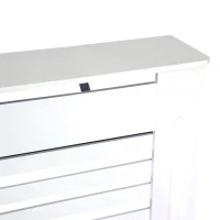 HOMCOM MDF Radiator Cover Wooden Cabinet Shelving Home Office Vertical Slattted Vent White  112L x 19W x 81H(m-7)