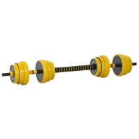 HOMCOM 25KG Dumbbell & Barbell  Adjustable Set Plate Bar Clamp Rod Home Gym Sports Area Exercise Ergonomic(m-1)