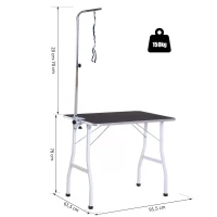PawHut Dog Cat Pet Grooming Table Portable Mobile Foldable Adjustable With Arm Noose Stainless Steel Frame and Legs New(m-3)