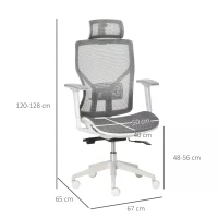 Vinsetto Ergonomic Office Chair Mesh Grey(m-3)