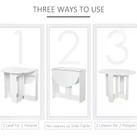 HOMCOM Space-saving Drop Leaf Table, Folding Dining Table for Small Space, Kitchen, Dining Room, White(m-4)