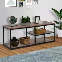 HOMCOM TV stand Industrial Style TV Cabinet With Storages 2 Shelves Metal Frame For living Room(m-2)