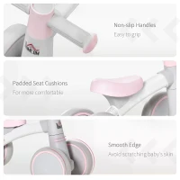 HOMCOM Baby Balance Bike Ride On Walker Push Bike Quick Release Kids Toddler First Bike Birthday Toy Gift for 1-3 Years Pink(m-7)