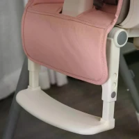 HOMCOM Foldable Baby High Chair Convertible Feeding Chair Height Adjustable with Adjustable Backrest Footrest and Removable Tray 5 Point Safety Harness for Kids 6 - 36 Months Pink(m-11)