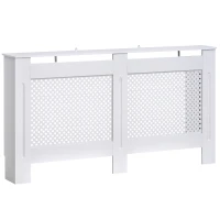 HOMCOM Wooden Radiator Cover Heating Cabinet Modern Home Furniture Grill Style White Painted (Large)(m-1)