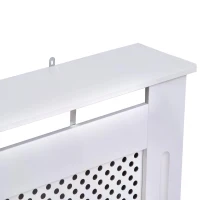 HOMCOM Wooden Radiator Cover Heating Cabinet Modern Home Furniture Grill Style White Painted (Medium)(m-7)