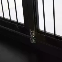 PawHut 66cm/26'' Wooden Decorative Dog Cage Pet Crate Double Door Small Animal with Tabletop, Black(m-5)