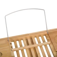 HOMCOM Extendable Bamboo Bathtub Shelf Rack Bath Caddy Tray Bathroom Storage(m-9)