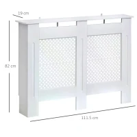 HOMCOM Wooden Radiator Cover Heating Cabinet Modern Home Furniture Grill Style White Painted (Medium)(m-3)