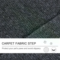 PawHut Dog Steps Pet Stairs 2 In 1 Convertible Dog Ramp Portable Foldable 4 Steps Cat Ladder for Bed Couch Car 80 x 47 x 64 cm(m-6)