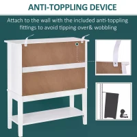 HOMCOM Modern Kitchen Sideboard Storage Cabinet Cupboard with 2 Glass Doors Adjustable Shelf for Dinning Room,Living Room, White(m-6)