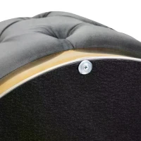 HOMCOM Round Velvet-Touch Storage Stool Ottoman Button Tufted Footrest with Removable Lid(m-5)