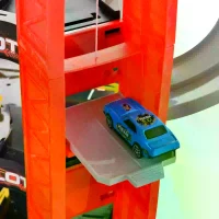 HOMCOM 55 Pcs Kids Parking Lot Play Set 3 Storey Garage Playset Cars Helicopter Elevator Slopes Traffic Accessories Fun Racetrack for 3 Year Old +(m-8)