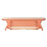 HOMCOM 3 in 1 Collapsible Baby Bath Tub Set Folding Kids Tub Wash Basin Shampoo Cup Non-Slip Support Leg for 0-3 Years, Pink(m-9)