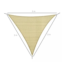 Outsunny Sun Shade Sail UV Resistant Outdoor Lawn Patio Shelter Garden Canopy Patip Shade Awning  (Triangle（3 Meter）, Sand)(m-3)