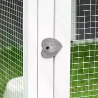 PawHut Rabbit Hutch Small Animal Guinea Pig House Ferret Bunny Cage Duck House Rabbit Hideaway Chinchilla Cage Outdoor Indoor Backyard with Openable Roof Grey 120x120x60cm(m-8)