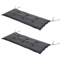 Outsunny 2 PCS Patio Bench Swing Chairs Garden Chairs Double Seat 5cm Thickened Cushion Mat Dark Grey(m-4)